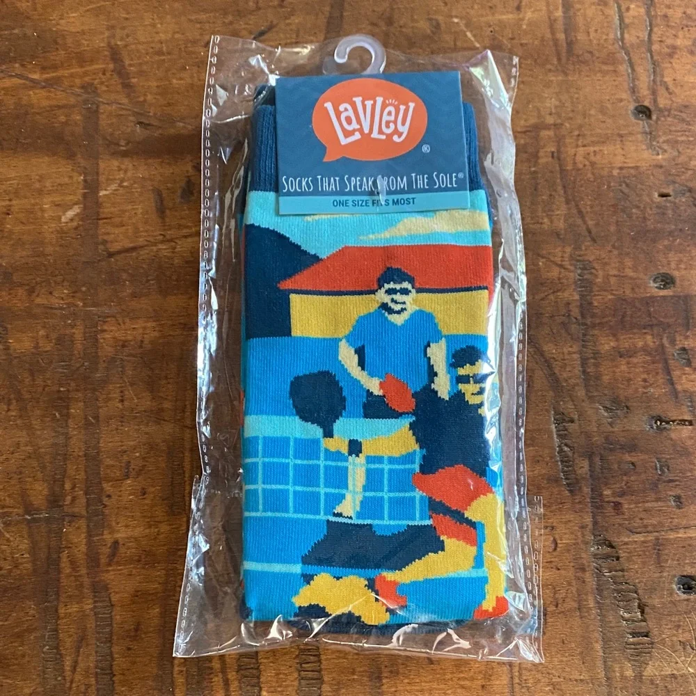 NWT Lavley Colorful I'd Rather be Playing Pickle Ball Socks Stocking Stuffer